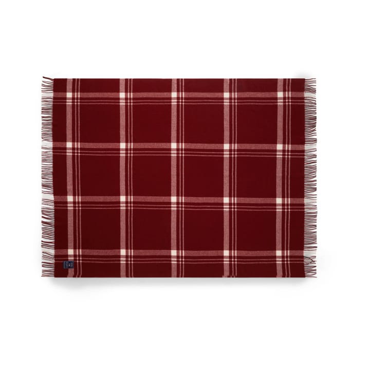 Checked Recycled Wool pledd 130 x 170 cm - Red-white - Lexington