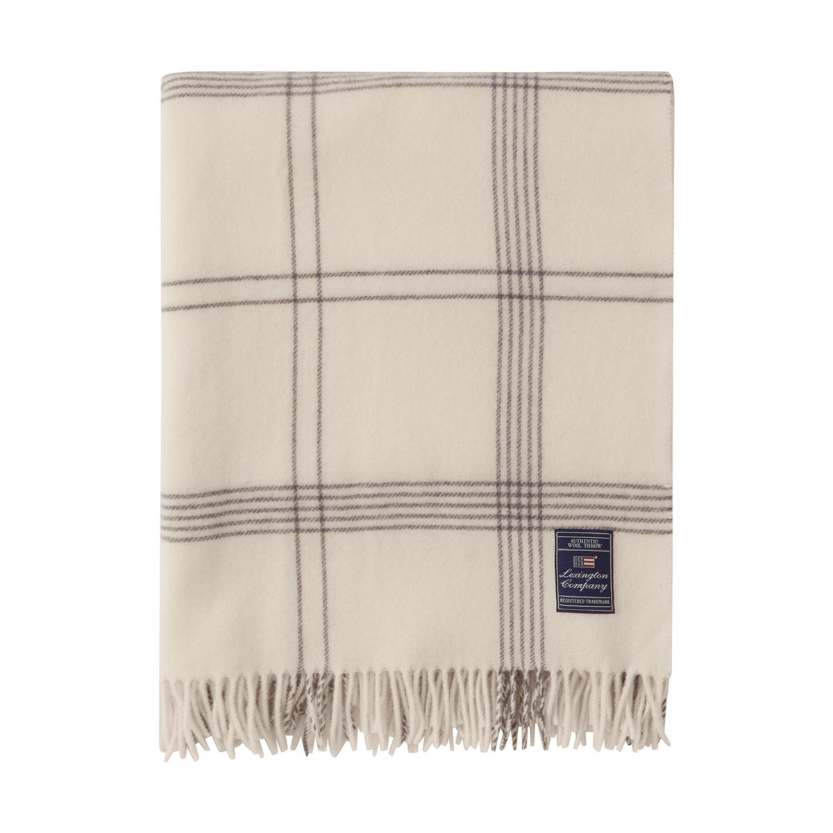 Bilde av Lexington Checked Recycled Wool pledd 130 x 170 cm White-dark gray
