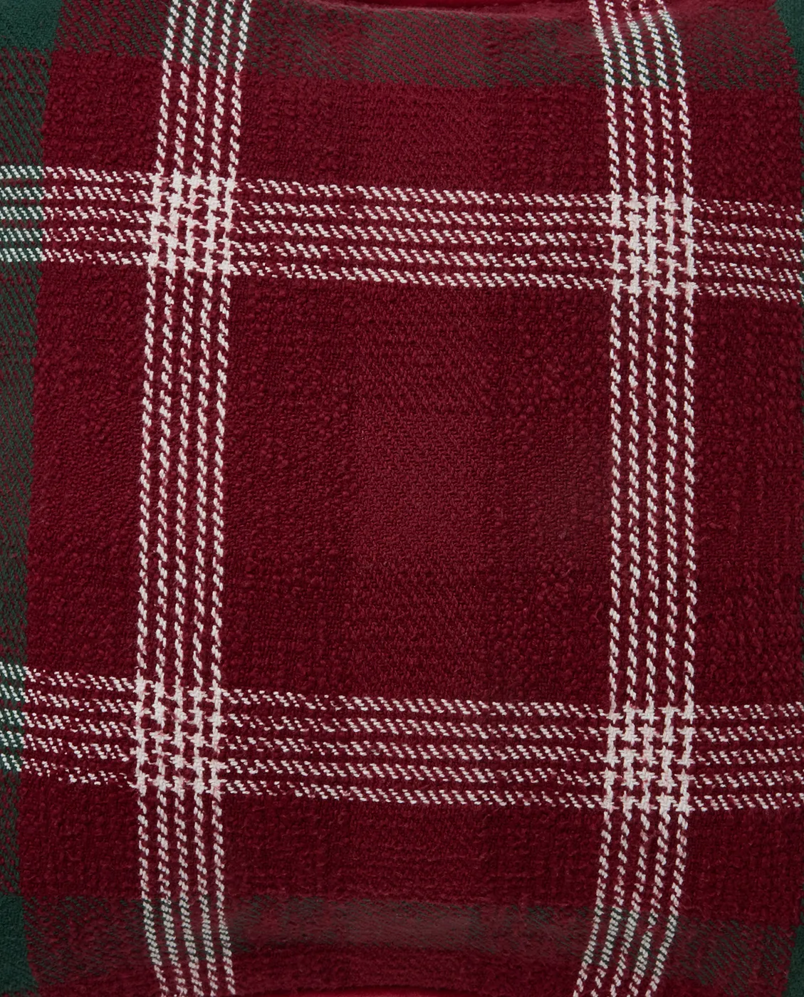 Checked resirkulert bomull putetrekk 50x50 cm, Red-green-white Lexington