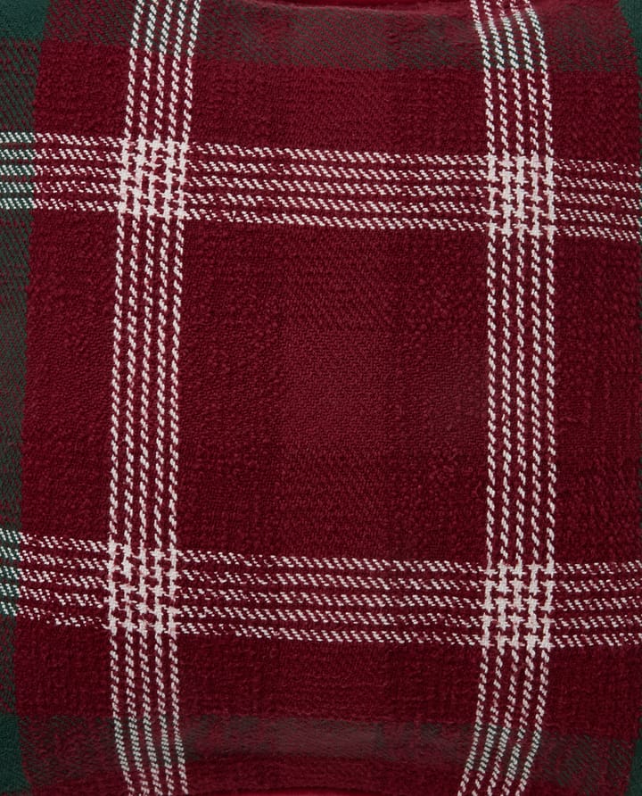 Checked resirkulert bomull putetrekk 50x50 cm, Red-green-white Lexington
