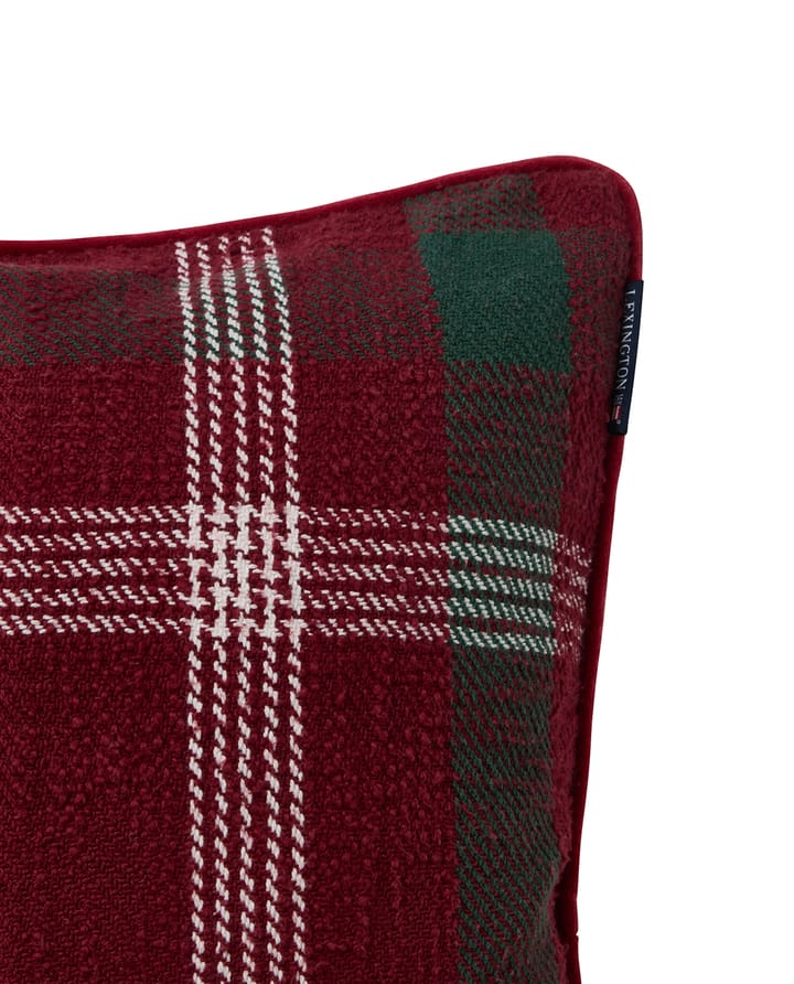 Checked resirkulert bomull putetrekk 50x50 cm, Red-green-white Lexington
