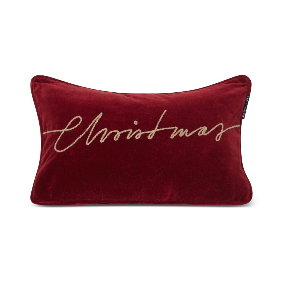 Bilde av Lexington Christmas Organic Cotton Velvet pute 30 x 50 cm Red