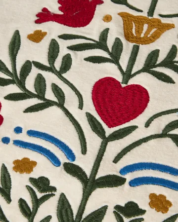 Christmas Tree velvet putetrekk - Light beige-multi, 50x50 cm - Lexington