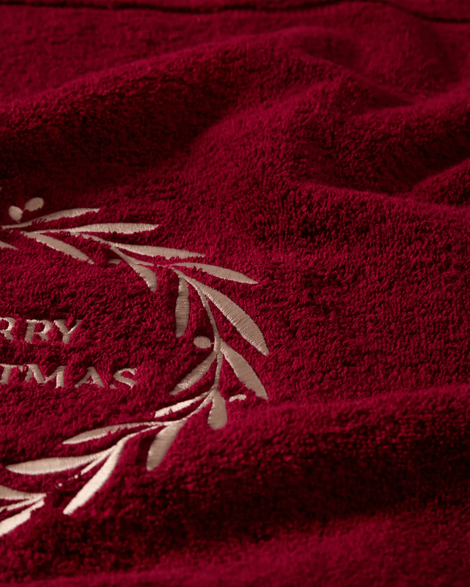 Christmas Wreath håndkle, Wine, 50x70 cm Lexington