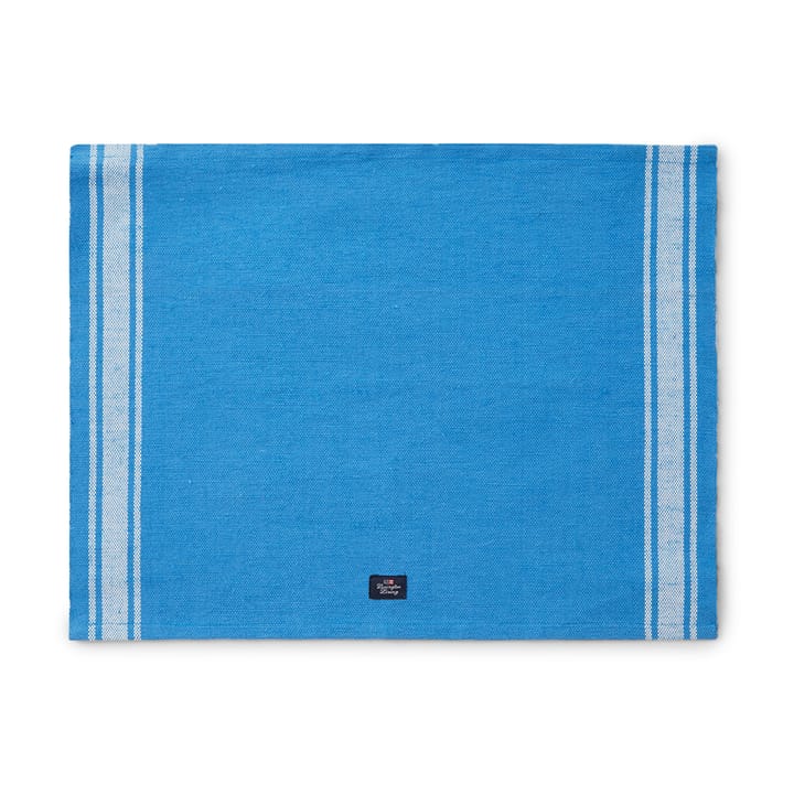 Cotton Jute Placemat with Side Stripes 40 x 50 cm - Blå-hvit - Lexington
