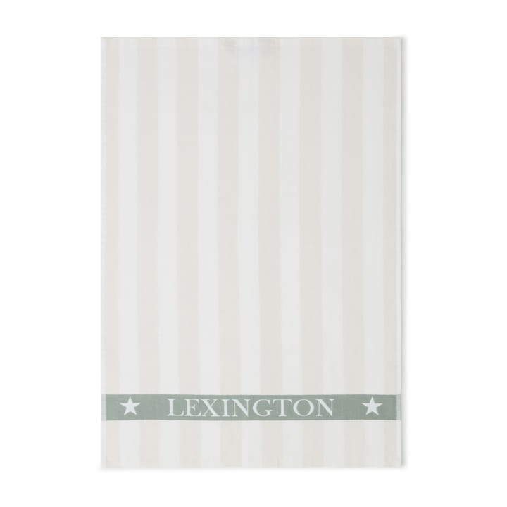 Cotton Terry Logo kjøkkenhåndkle 50 x 70 cm - Light beige-white-green - Lexington