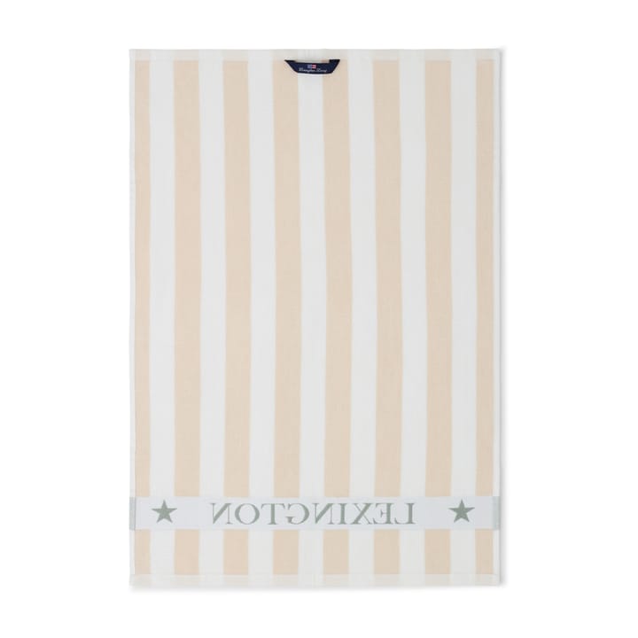 Cotton Terry Logo kjøkkenhåndkle 50 x 70 cm - Light beige-white-green - Lexington