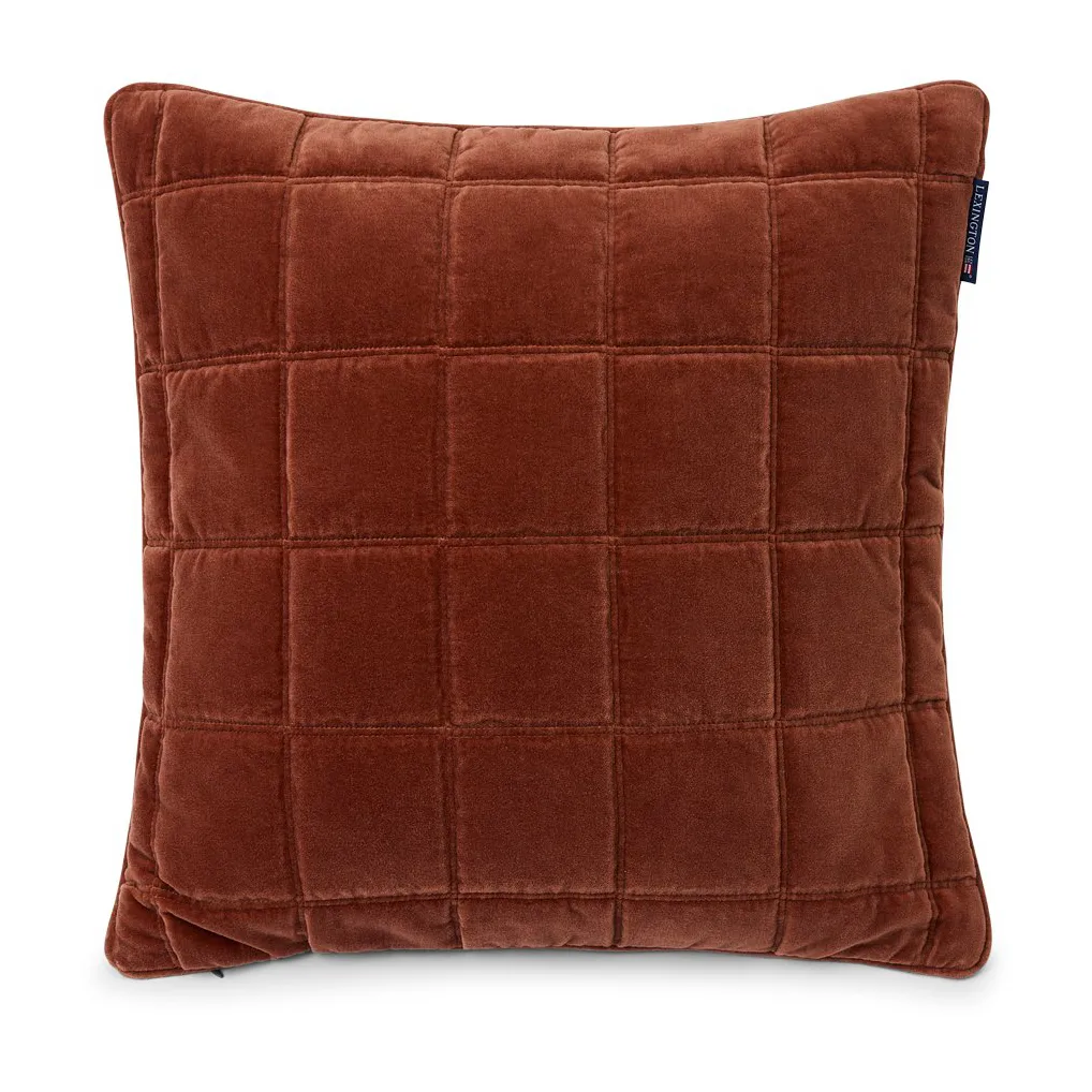 Cotton Velvet quilted kuddfodral 50x50 cm, Rustic brown Lexington