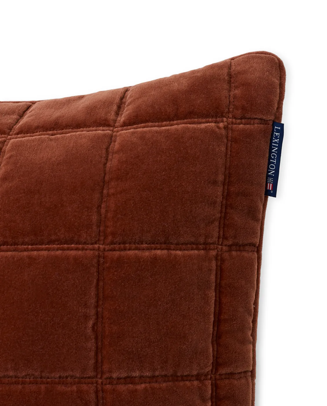 Cotton Velvet quilted kuddfodral 50x50 cm, Rustic brown Lexington