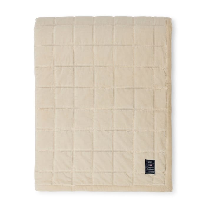 Cotton Velvet quiltet sengeteppe 160 x 240 cm - Light beige - Lexington