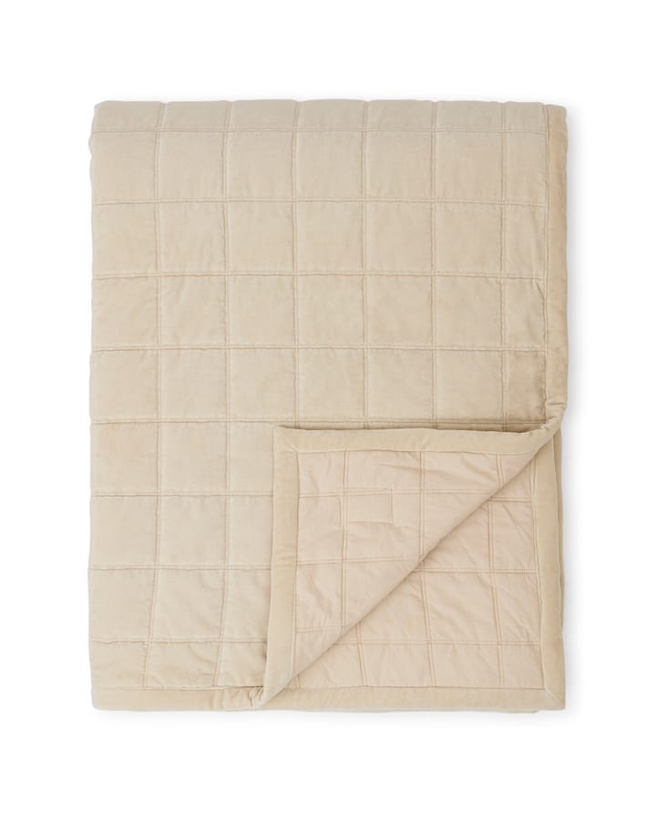 Cotton Velvet quiltet sengeteppe 160 x 240 cm - Light beige - Lexington