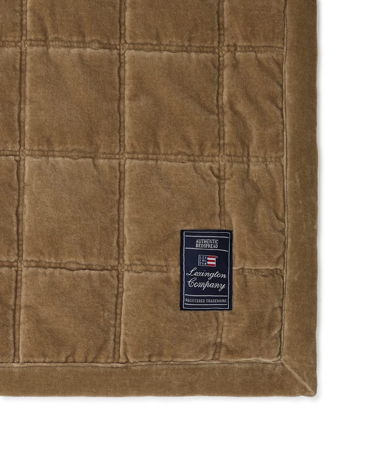 Cotton Velvet quiltet sengeteppe 160 x 240 cm, Walnut Lexington