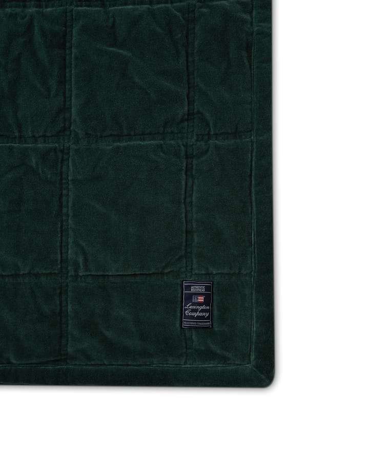 Cotton Velvet quiltet sengeteppe 240 x 260 cm, Green Lexington