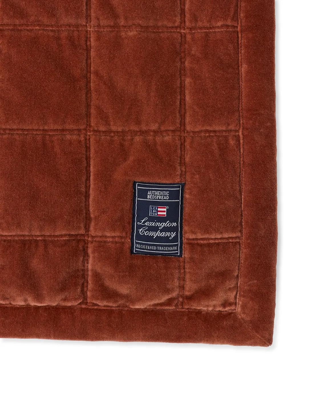 Cotton Velvet quiltet sengeteppe 240 x 260 cm, Rustic Brown Lexington