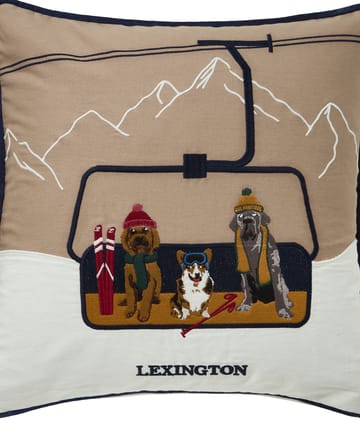 Dog lift eko. bomull twill putetrekk 50x50 cm - Beige-hvit - Lexington