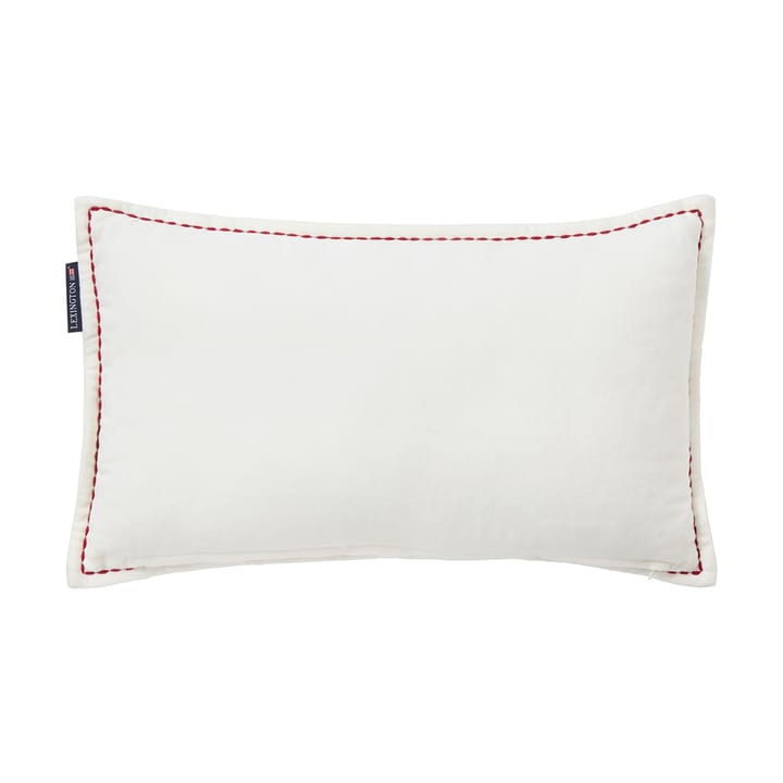 Dog sleigh økologisk fløyelsbomull pute 30x50 cm, White Lexington
