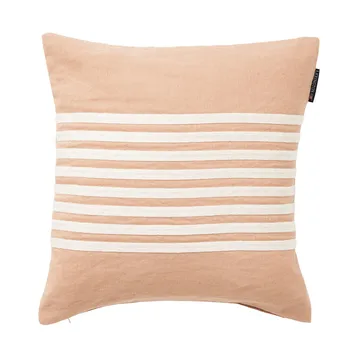 Emboidery Striped Linen/Cotton putetrekk 50x50 cm - Beige-white - Lexington