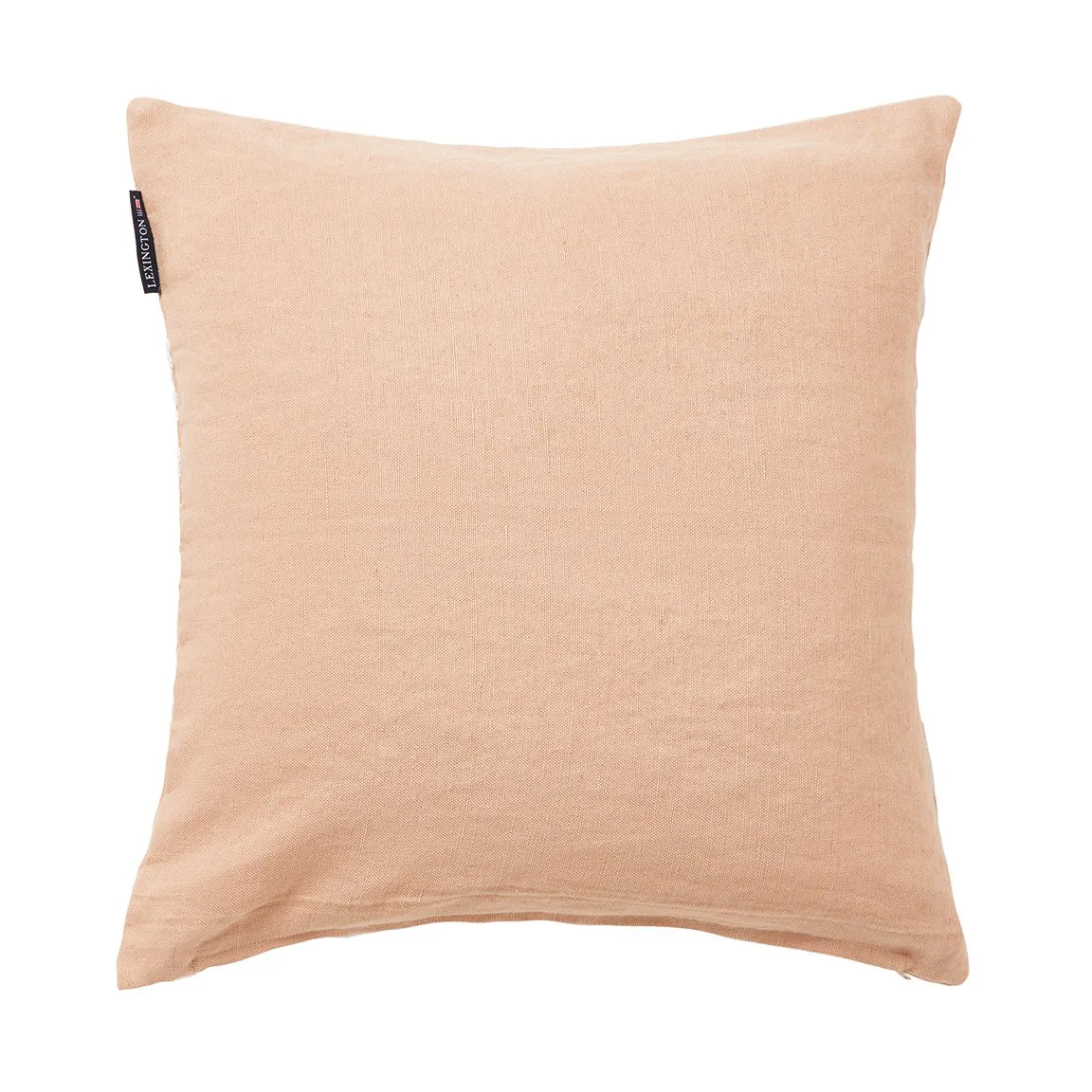 Emboidery Striped Linen/Cotton putetrekk 50x50 cm, Beige-white Lexington