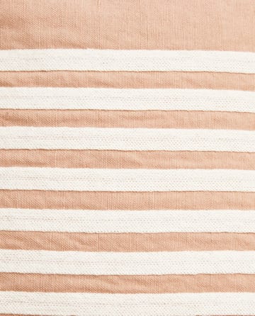 Emboidery Striped Linen/Cotton putetrekk 50x50 cm - Beige-white - Lexington
