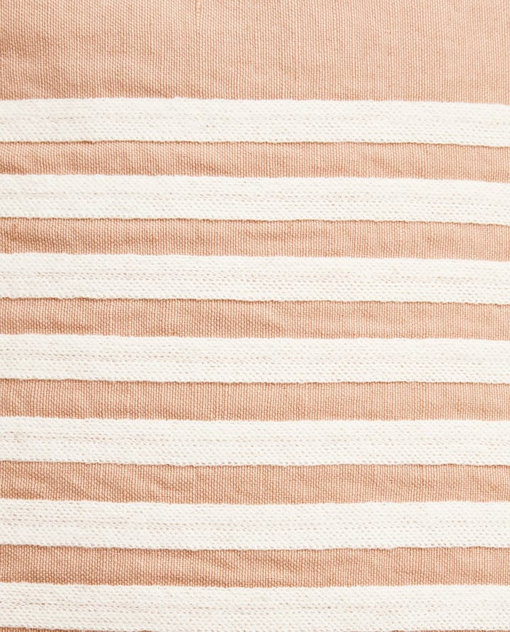 Emboidery Striped Linen/Cotton putetrekk 50x50 cm, Beige-white Lexington