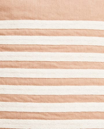 Emboidery Striped Linen/Cotton putetrekk 50x50 cm - Beige-white - Lexington