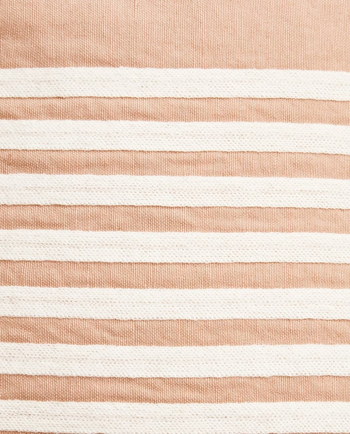Emboidery Striped Linen/Cotton putetrekk 50x50 cm - Beige-white - Lexington