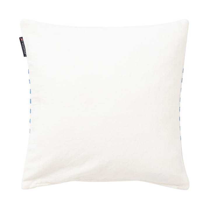 Emboidery Striped Linen/Cotton putetrekk 50x50 cm - Off White-blue - Lexington