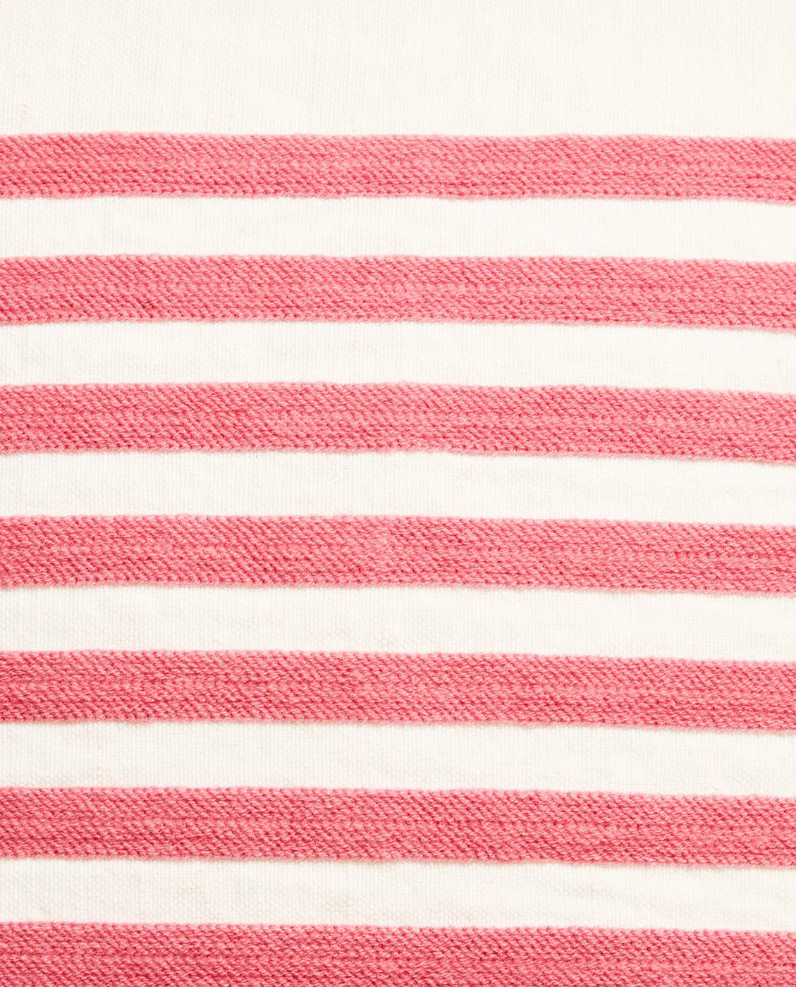 Emboidery Striped Linen/Cotton putetrekk 50x50 cm, Off White-red Lexington