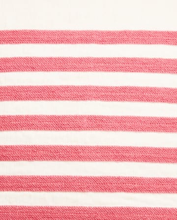 Emboidery Striped Linen/Cotton putetrekk 50x50 cm - Off White-red - Lexington