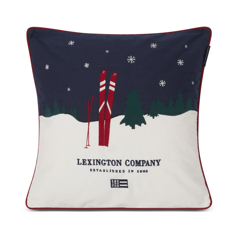 Bilde av Lexington Evening Skis Org Cotton Twill putetrekk 50 x 50 cm Dark blue-white multi