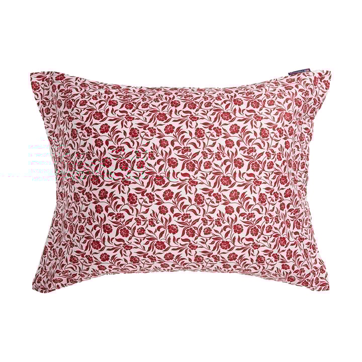 Flower Printed Cotton Sateen putetrekk 50x60 cm - Hvit-rød - Lexington