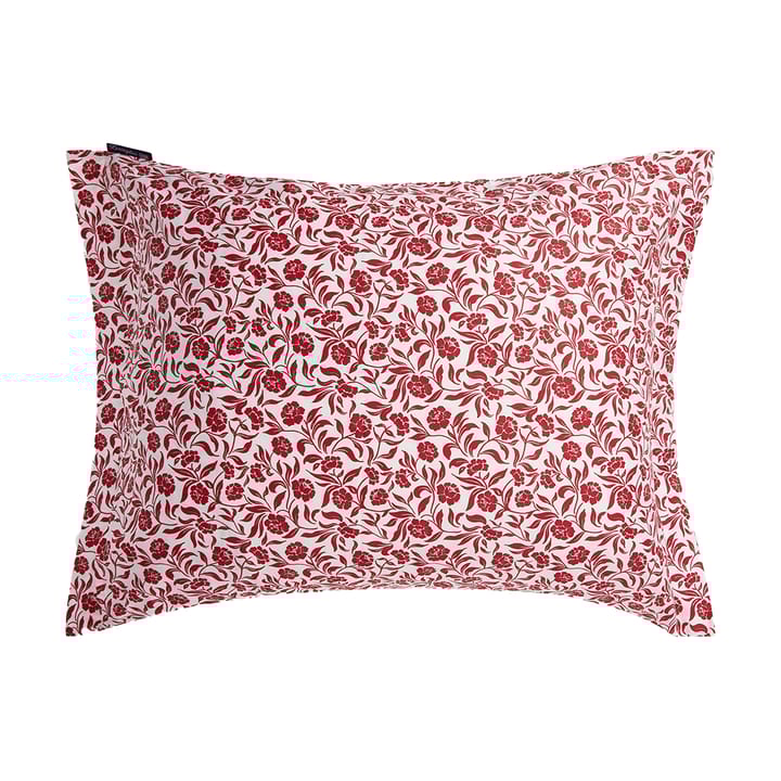 Flower Printed Cotton Sateen putetrekk 50x60 cm, Hvit-rød Lexington