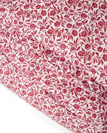 Flower Printed Cotton Sateen sengesett - Hvit-rød - Lexington