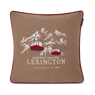 Fresh Snow Ski Lift Wool Mix putetrekk 50 x 50 cm - Beige-white-red - Lexington