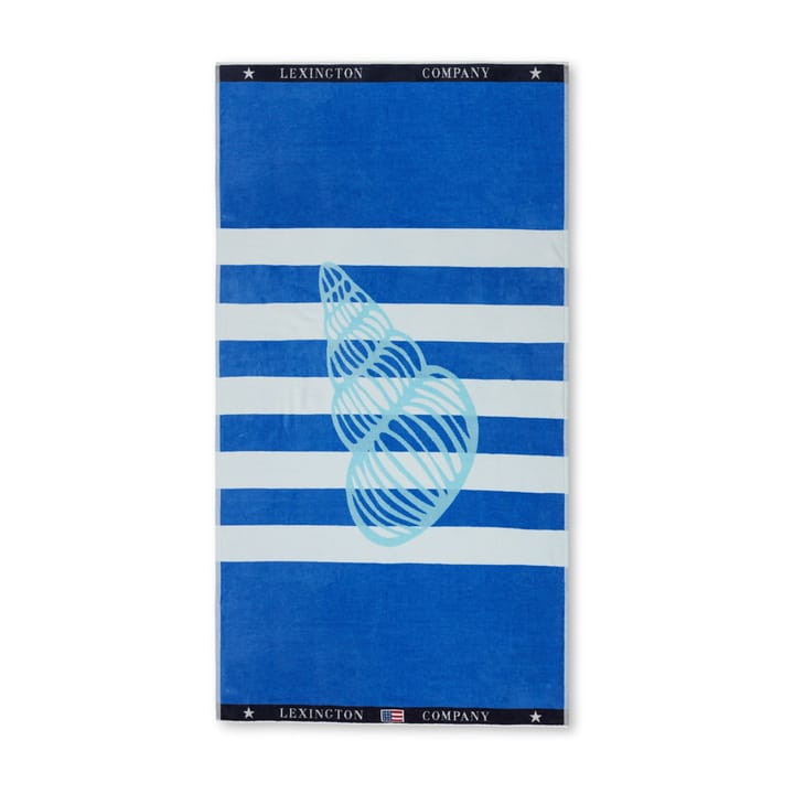 Graphic Cotton Velour badehåndkle 100 x 180 cm - Blue-white - Lexington