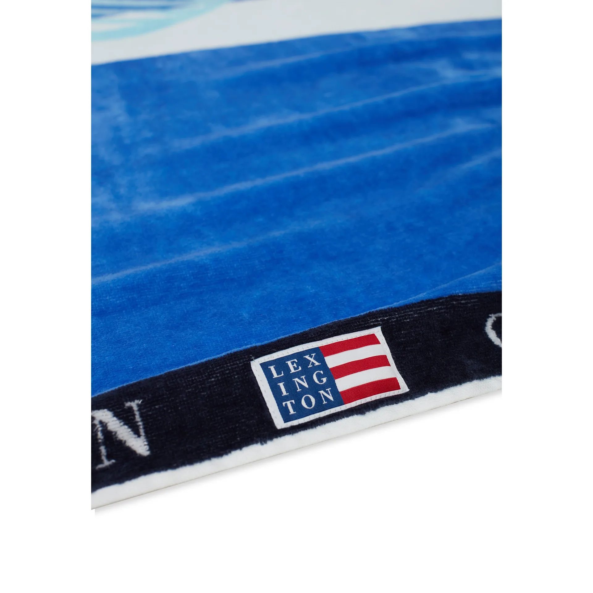 Graphic Cotton Velour badehåndkle 100 x 180 cm, Blue-white Lexington