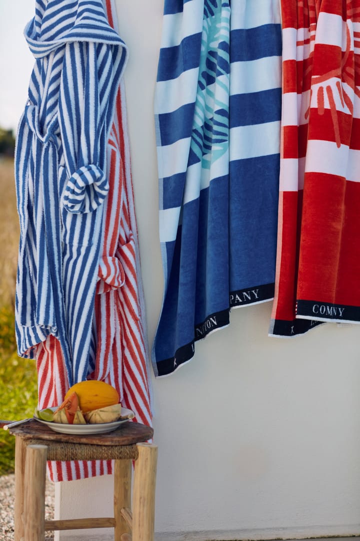 Graphic Cotton Velour badehåndkle 100 x 180 cm, Blue-white Lexington