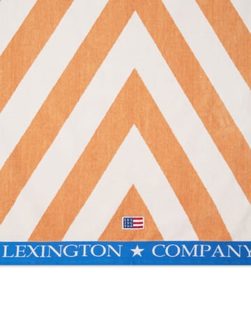 Graphic Cotton Velour strandhåndkle 100 x 180 cm - Beige-hvit-blå - Lexington