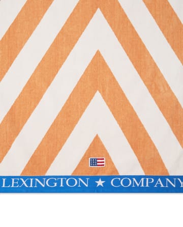 Graphic Cotton Velour strandhåndkle 100 x 180 cm - Beige-hvit-blå - Lexington