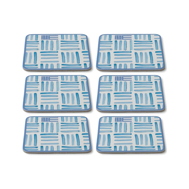 Graphic Printed glassunderlag 6-pakning, Blue-White Lexington