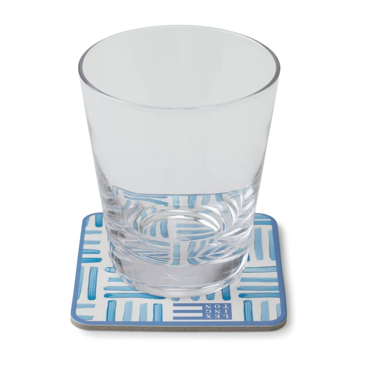 Graphic Printed glassunderlag 6-pakning, Blue-White Lexington