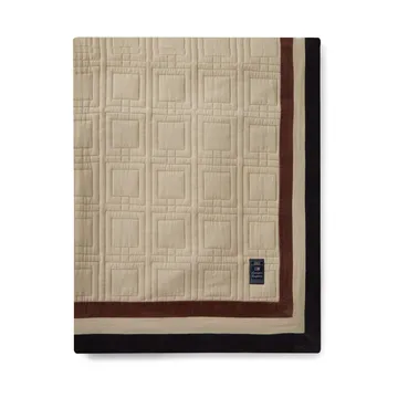 Graphic Quilted Organic Cotton sengeteppe 240 x 260 cm - Light beige-brown-dark gray - Lexington