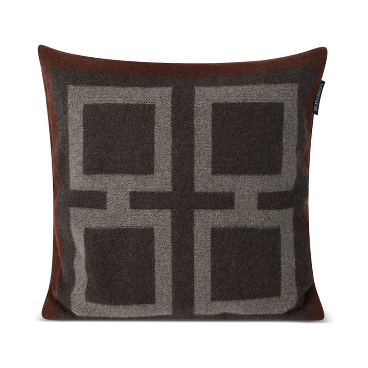 Graphic Recycled Wool putetrekk 50 x 50 cm - Dark gray-white-brown - Lexington