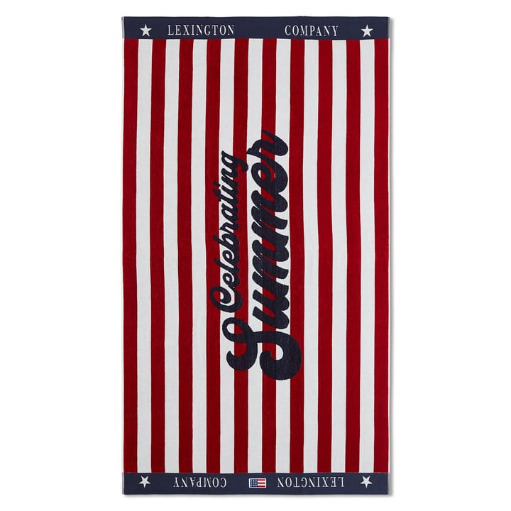Graphic Velour håndkle 100x180 cm, Red-white Lexington