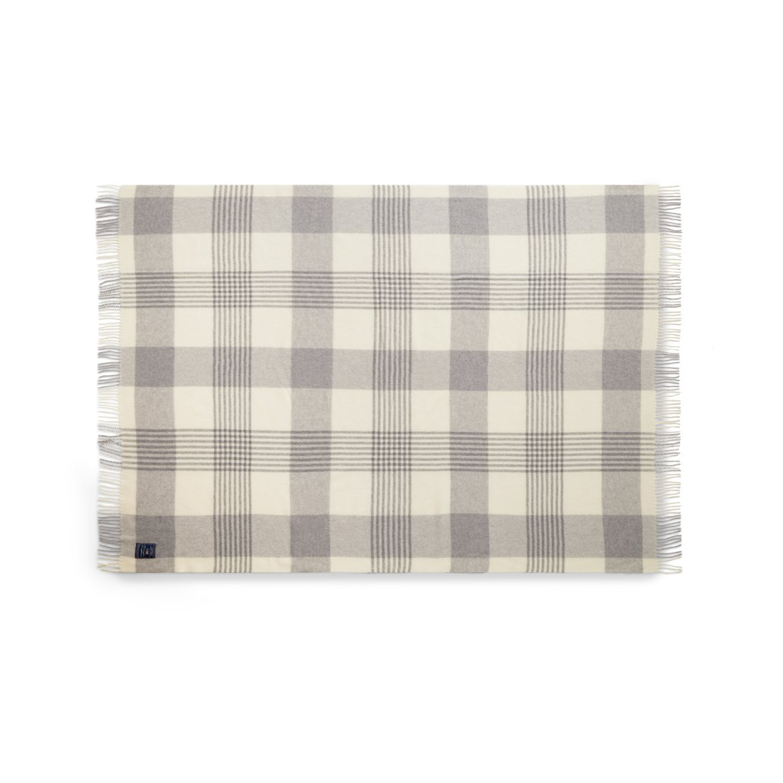 Bilde av Lexington Gray Checked Recycled Wool pledd 130x170 cm Gray-white