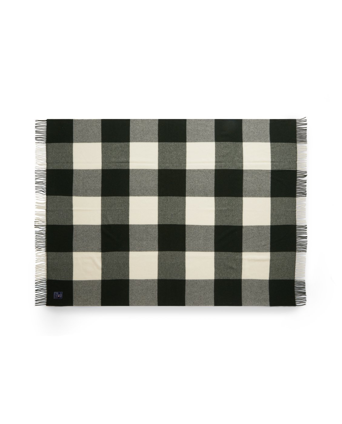 Bilde av Lexington Green Checked pledd Resirkulert ull 130x170 cm Grønn-hvit