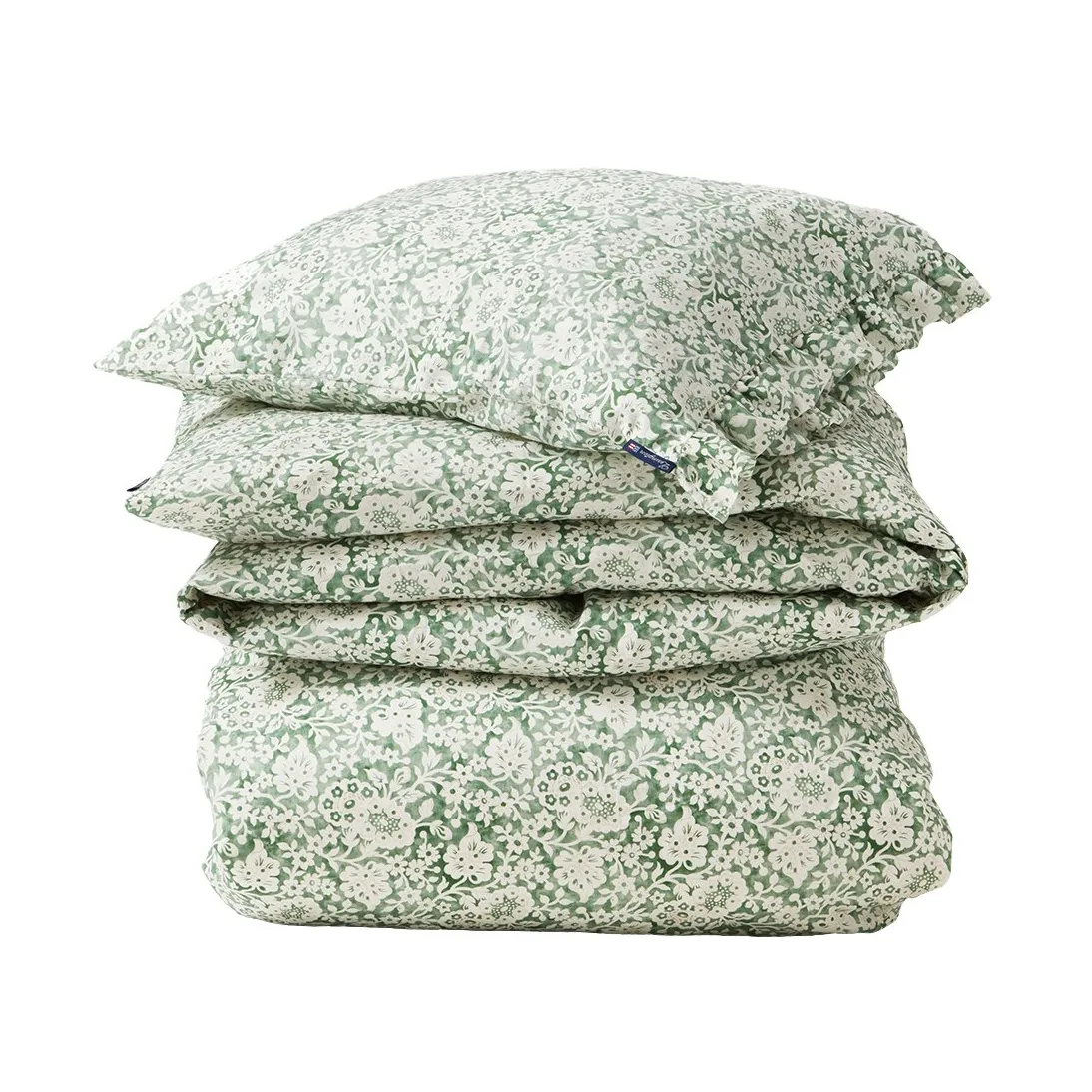 Green Floral Printed Cotton Sateen sengesett, 50x60 cm, 150x210 cm Lexington