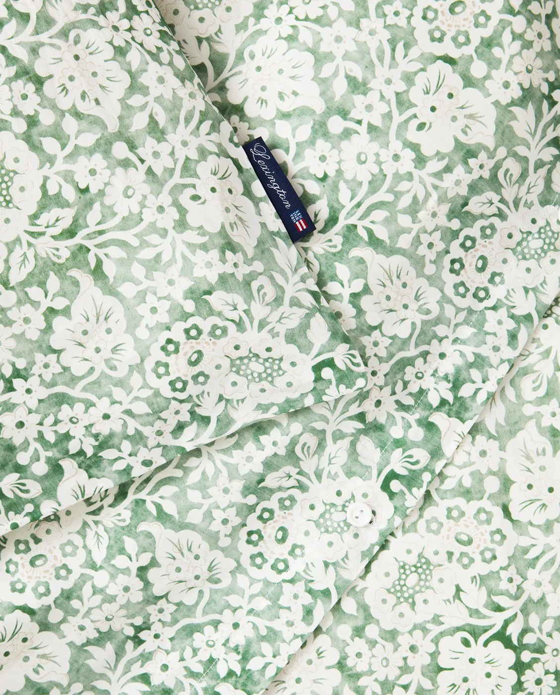 Green Floral Printed Cotton Sateen sengesett, 50x60 cm, 150x210 cm Lexington