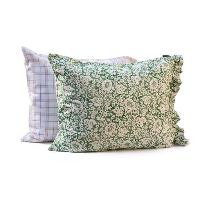 Green Floral Printed Cotton Sateen sengesett, 50x60 cm, 220x220 cm Lexington