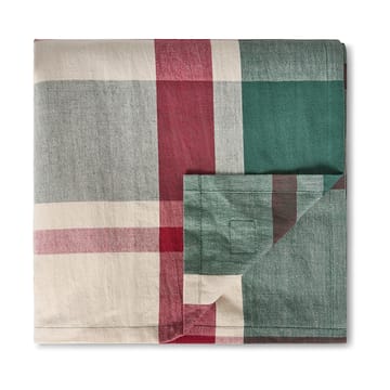 Grønn-rød rutet lin/bomulls duk - 150x350 cm - Lexington